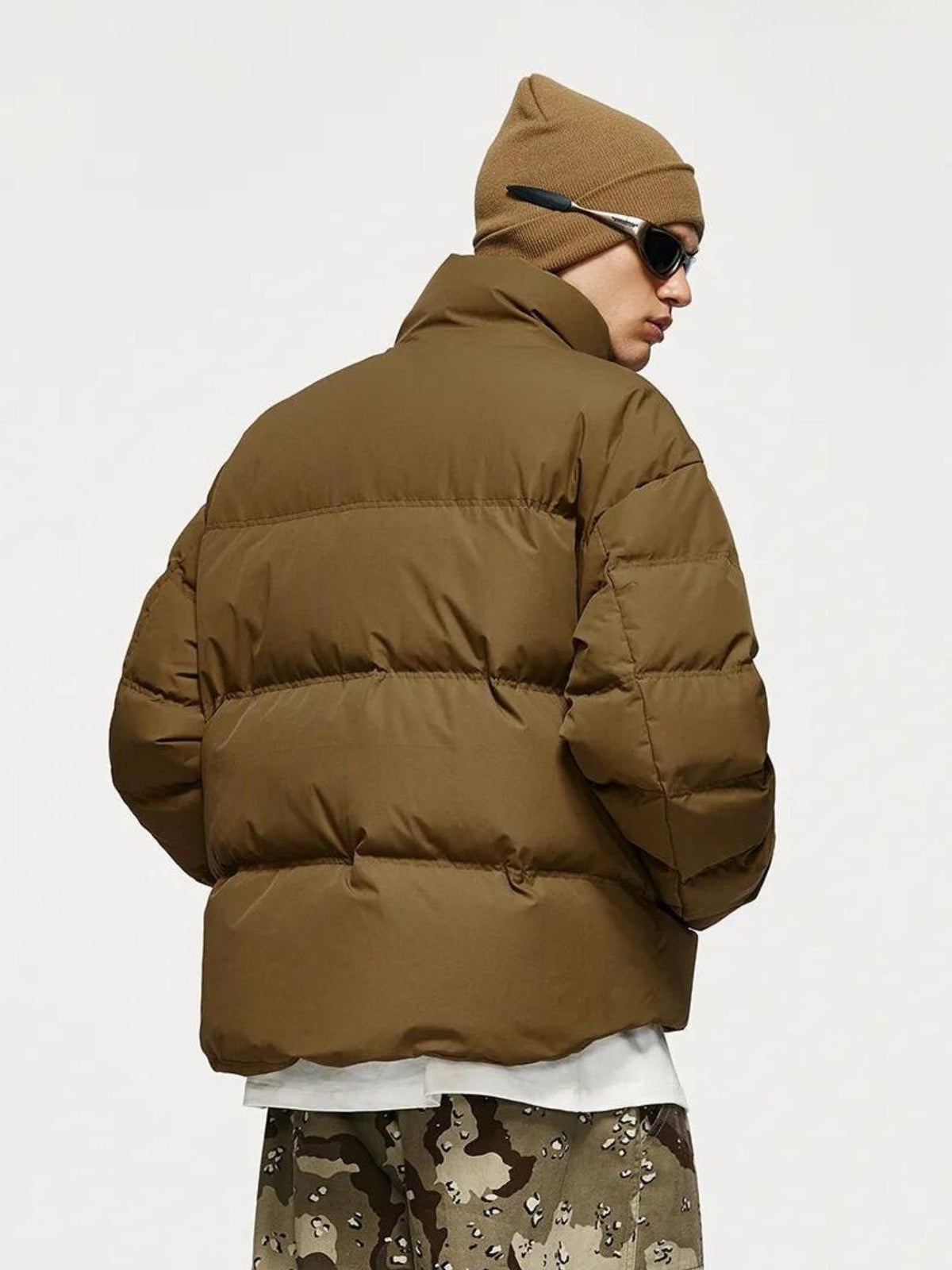 Piumino Corto Uomo Collo Alto con Zip Frontale