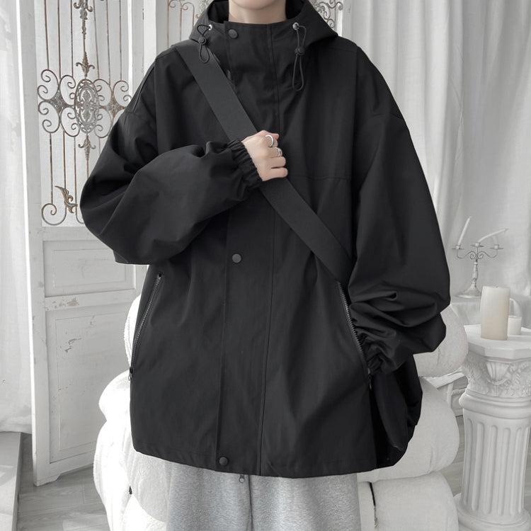 Giacca a Vento Uomo Leggera Oversize con Cappuccio Regolabile