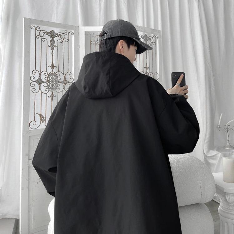 Giacca a Vento Uomo Leggera Oversize con Cappuccio Regolabile