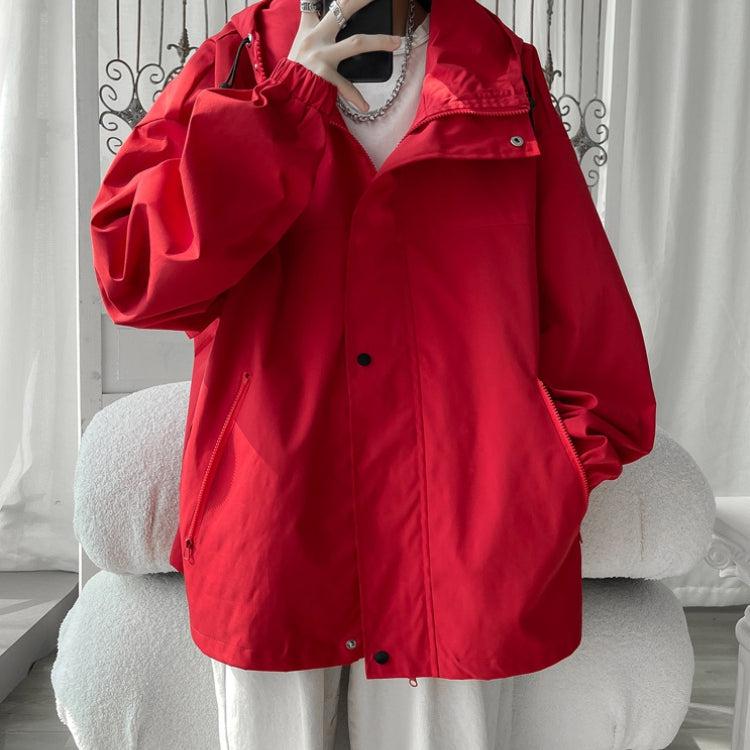 Giacca a Vento Uomo Leggera Oversize con Cappuccio Regolabile