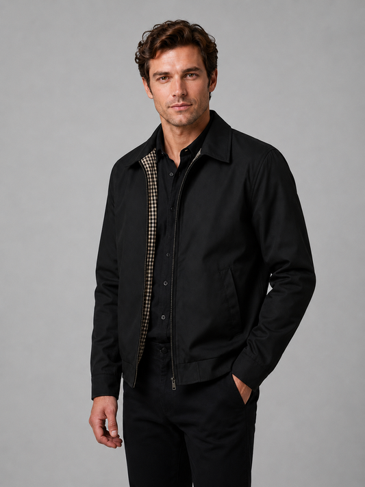 Giacca Uomo con Zip Integrale e Collo Classico