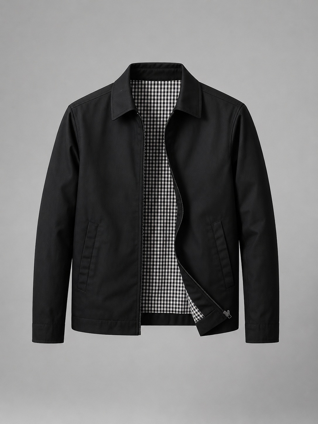 Giacca Uomo con Zip Integrale e Collo Classico