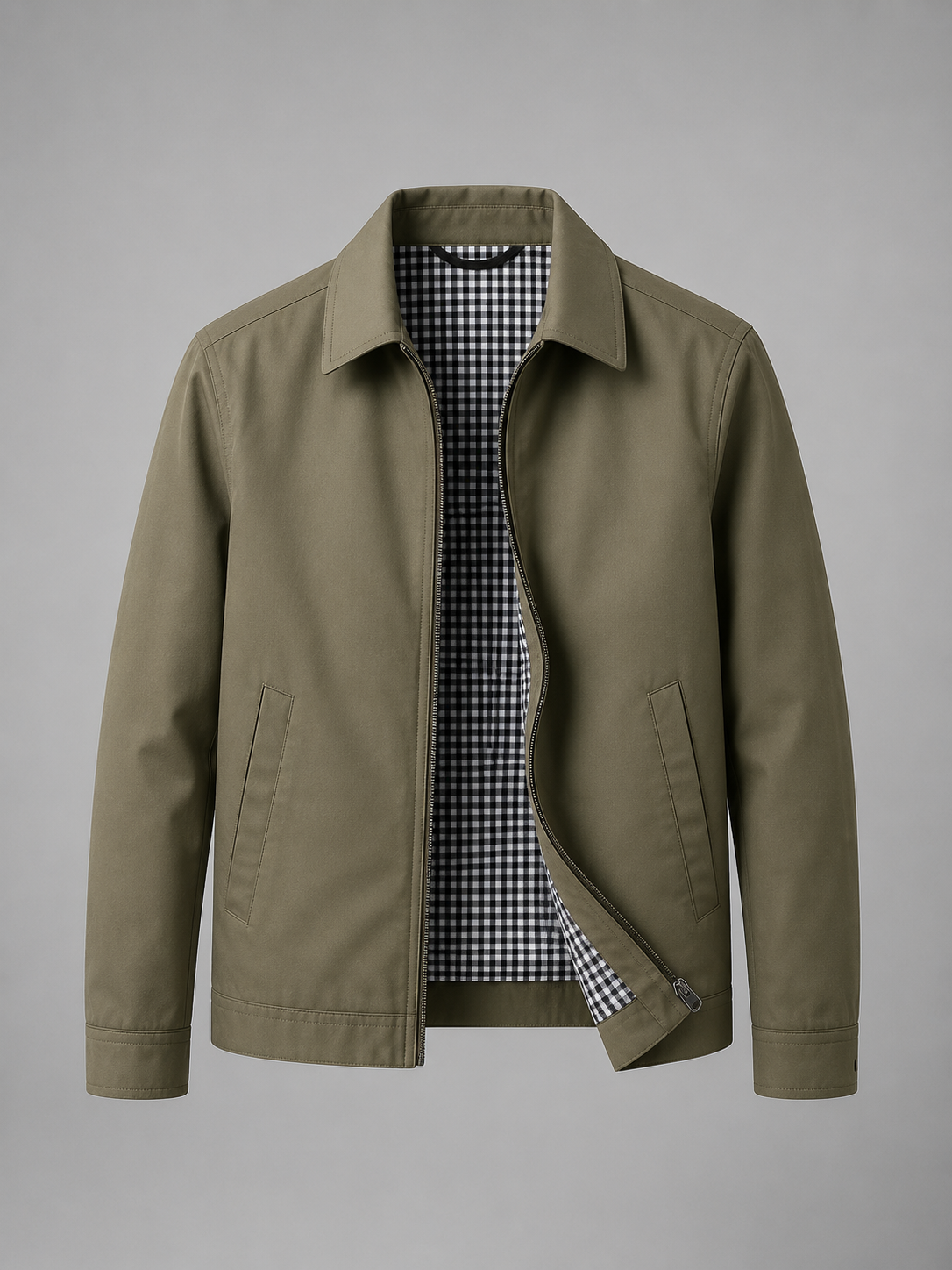 Giacca Uomo con Zip Integrale e Collo Classico