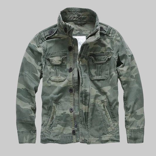 Giacca Uomo Corta Militare Camouflage con Colletto Alto