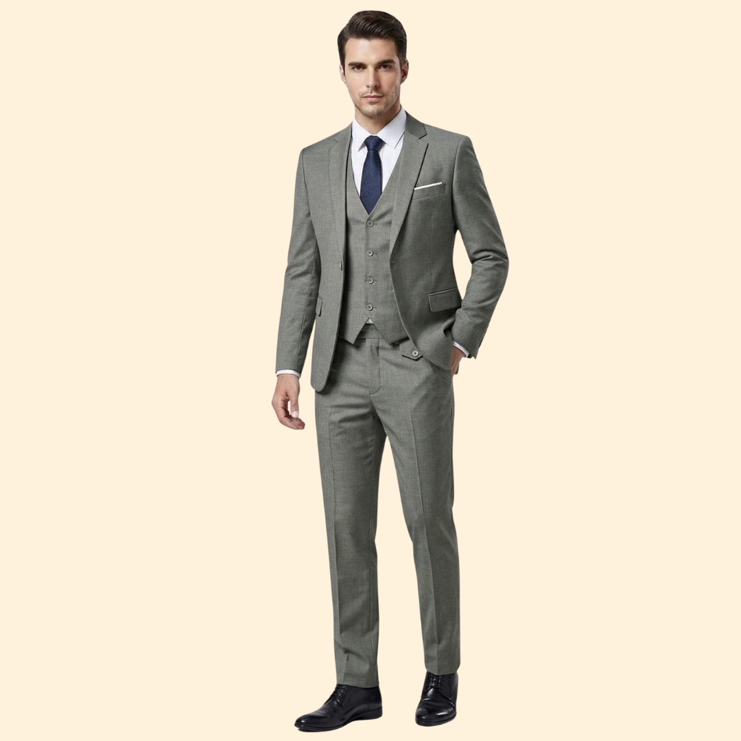 Completo Uomo 3 Pezzi con Giacca, Gilet e Pantaloni