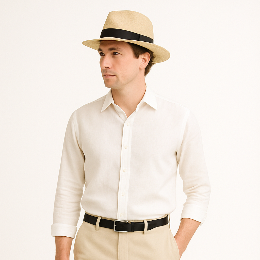 Cappello Panama Uomo Fatto a Mano - Tesa Larga per l'Estate