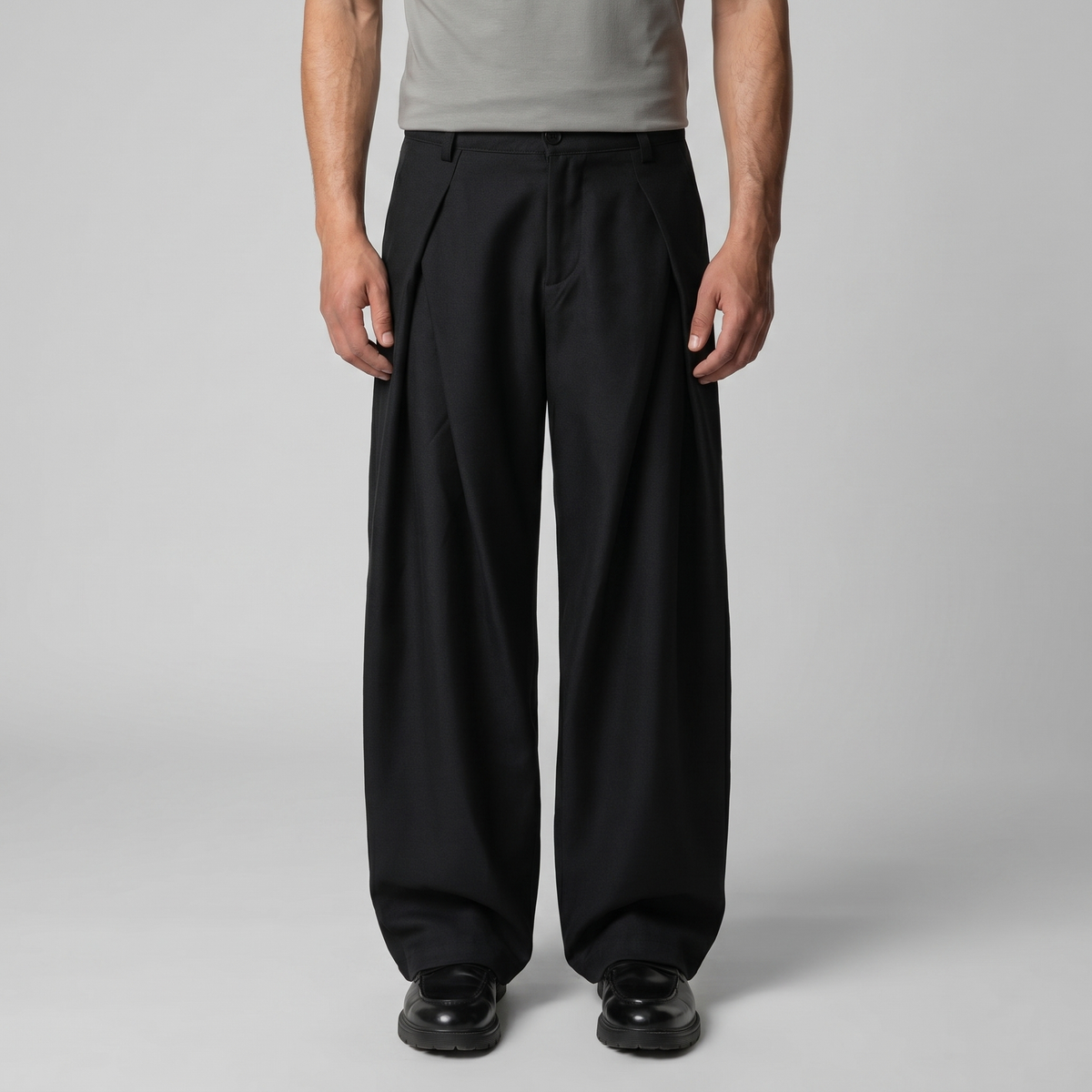 Pantaloni Uomo Sartoriali a Gamba Ampia con Pince