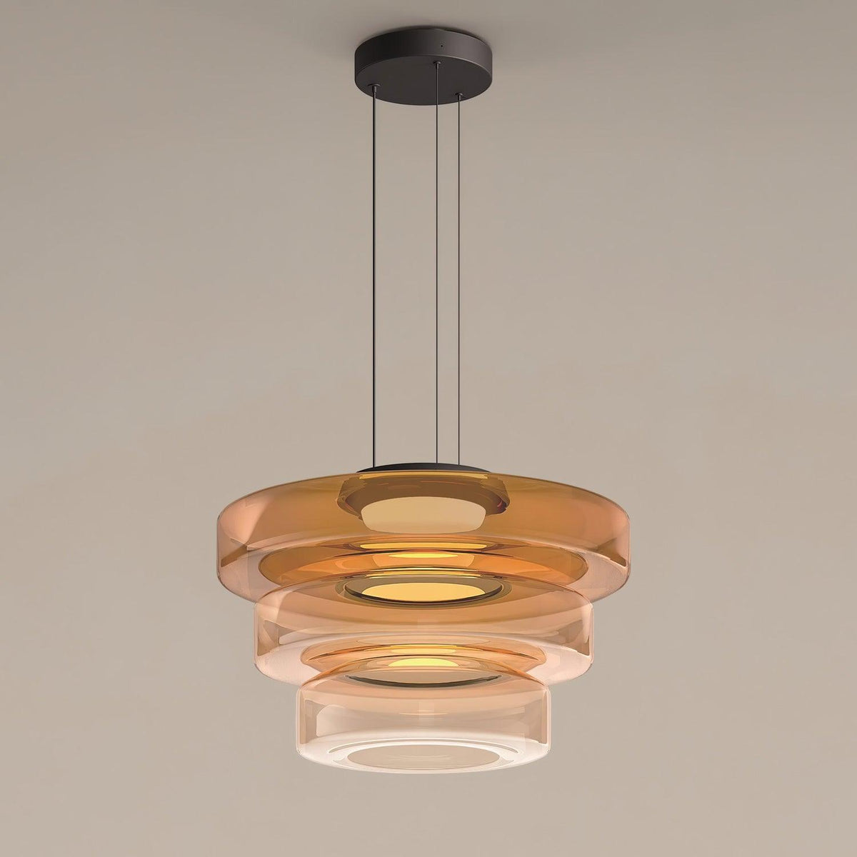 Minimalist Pendant Light Glass Adjustable Height Black 12