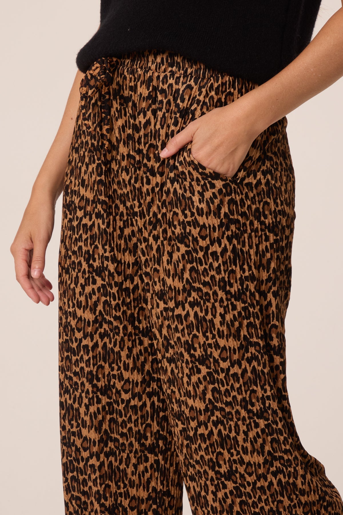 Pantaloni Donna a Zampa Larga Stampa Leopardo