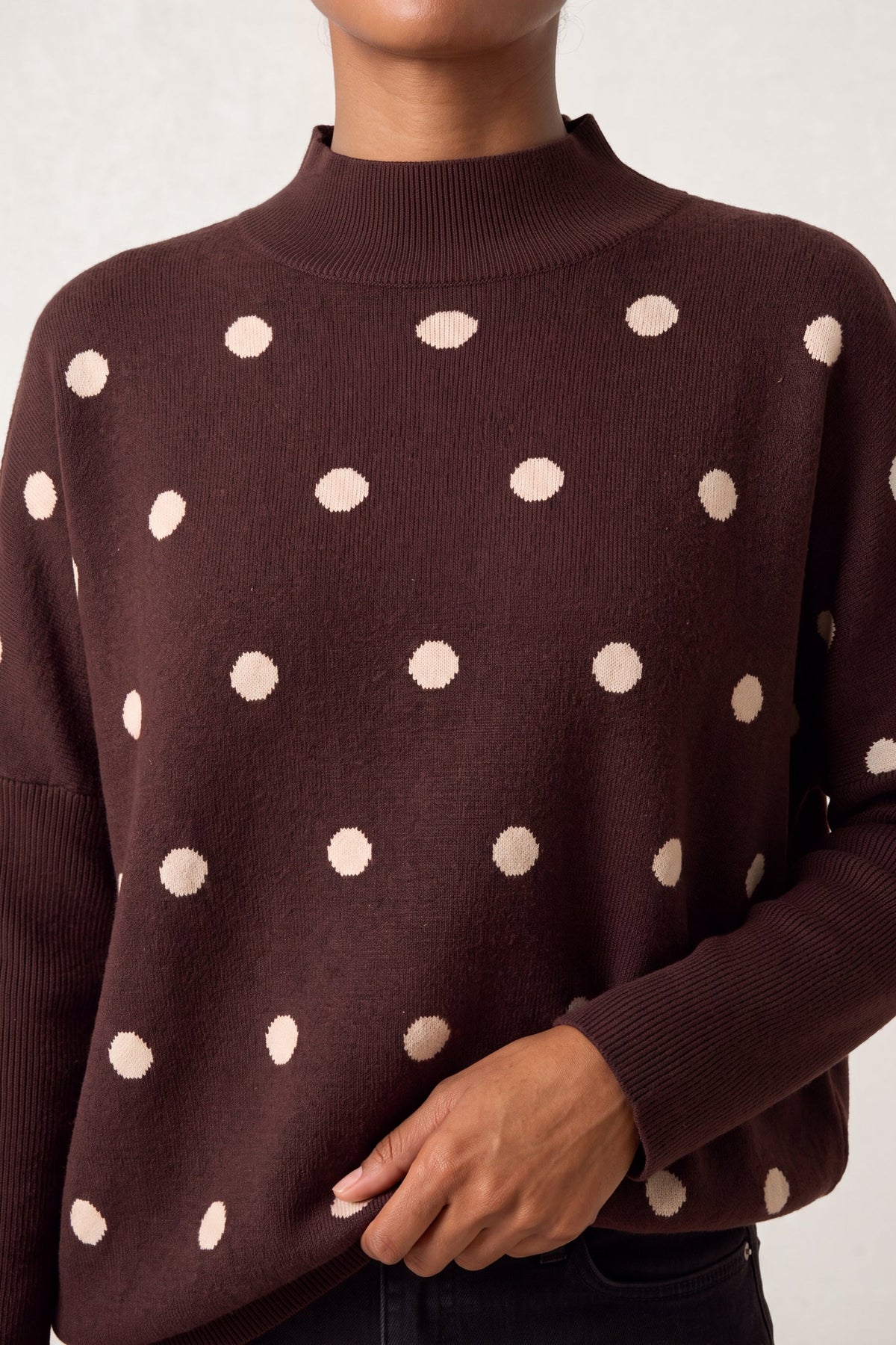 Maglione Donna a Pois Manica Pipistrello