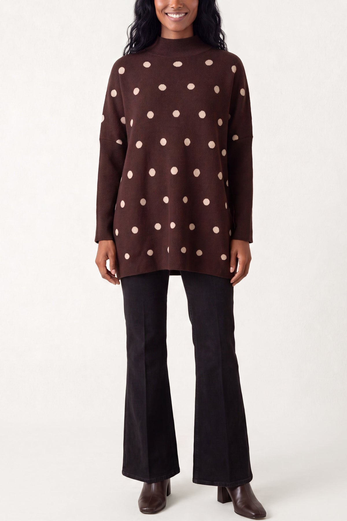 Maglione Donna a Pois Manica Pipistrello