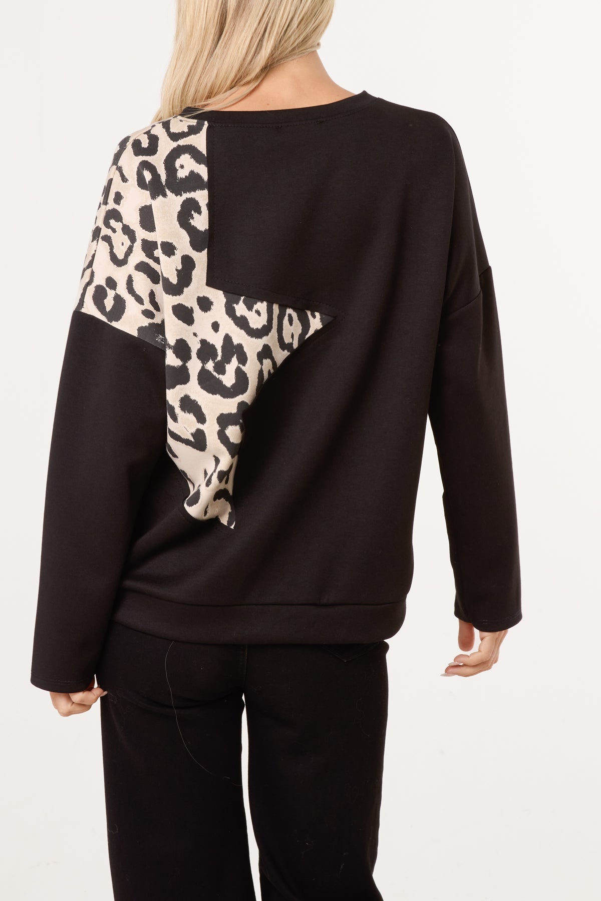 Maglione Donna Stella Leopardo con Borchie
