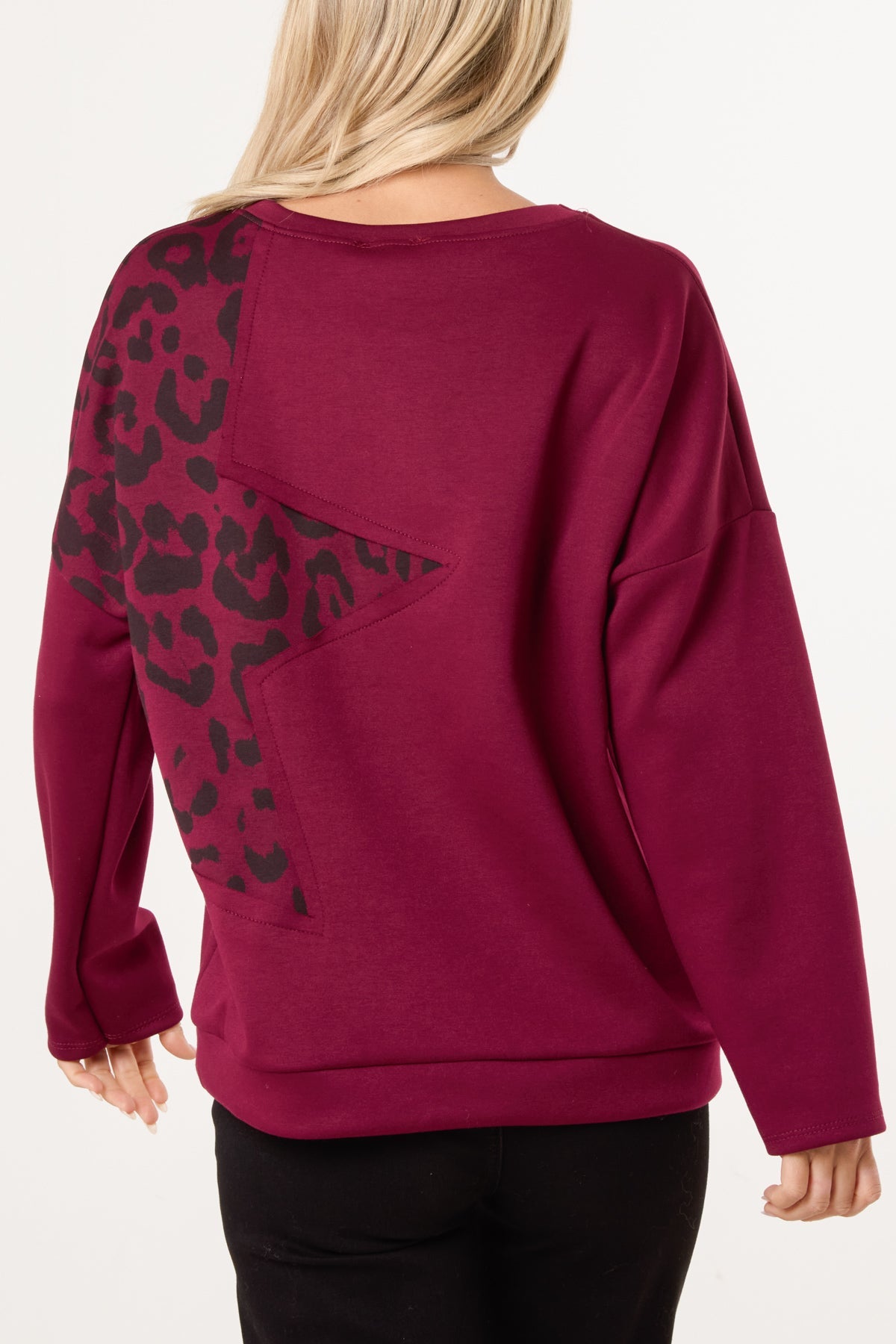 Maglione Donna Stella Leopardo con Borchie