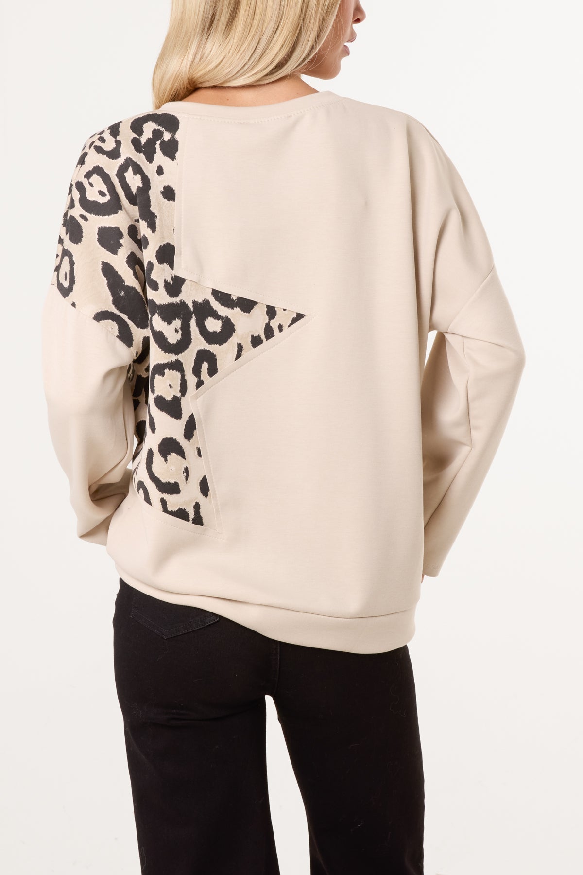 Maglione Donna Stella Leopardo con Borchie