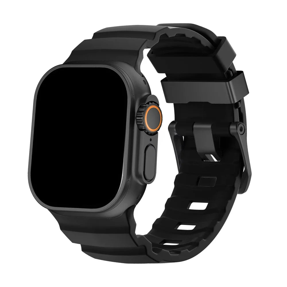 Cinturino Sportivo in Silicone per Apple Watch con Fibbia in Titanio