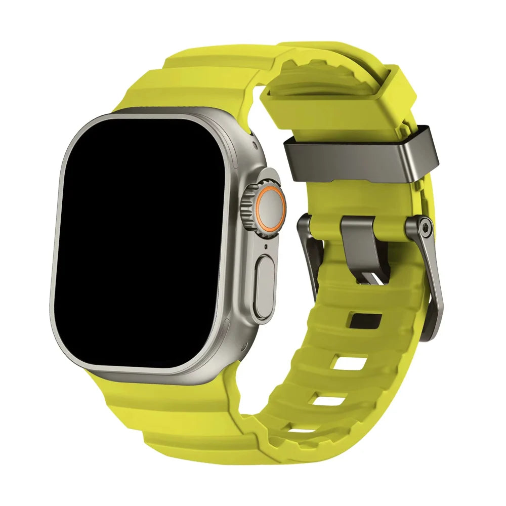 Cinturino Sportivo in Silicone per Apple Watch con Fibbia in Titanio