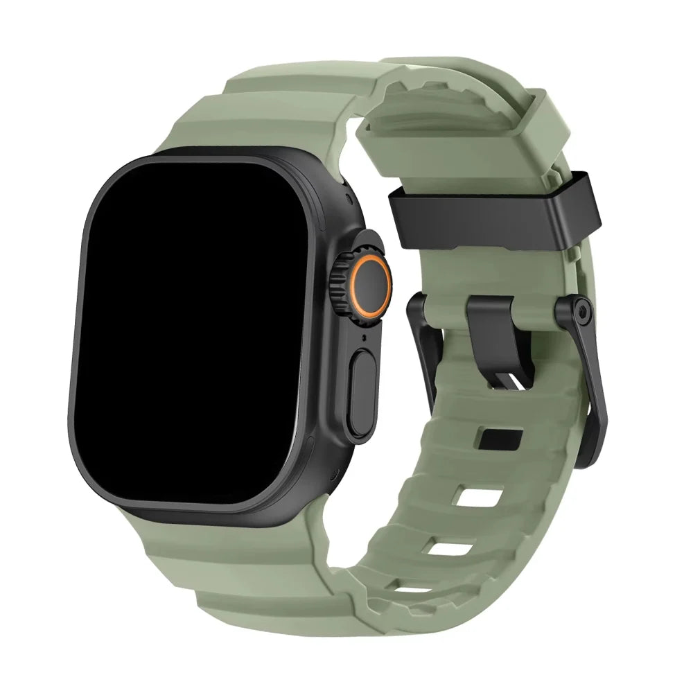 Cinturino Sportivo in Silicone per Apple Watch con Fibbia in Titanio