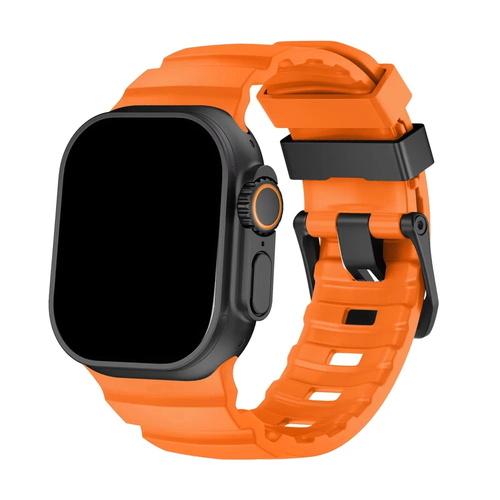Cinturino Sportivo in Silicone per Apple Watch con Fibbia in Titanio
