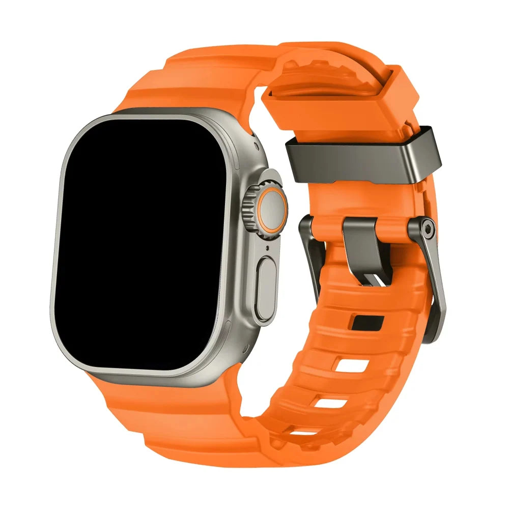 Cinturino Sportivo in Silicone per Apple Watch con Fibbia in Titanio