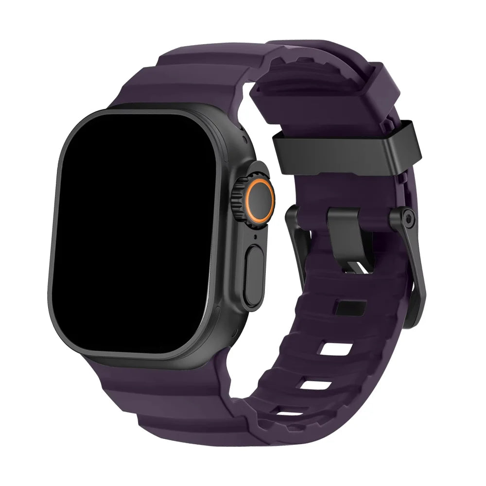 Cinturino Sportivo in Silicone per Apple Watch con Fibbia in Titanio