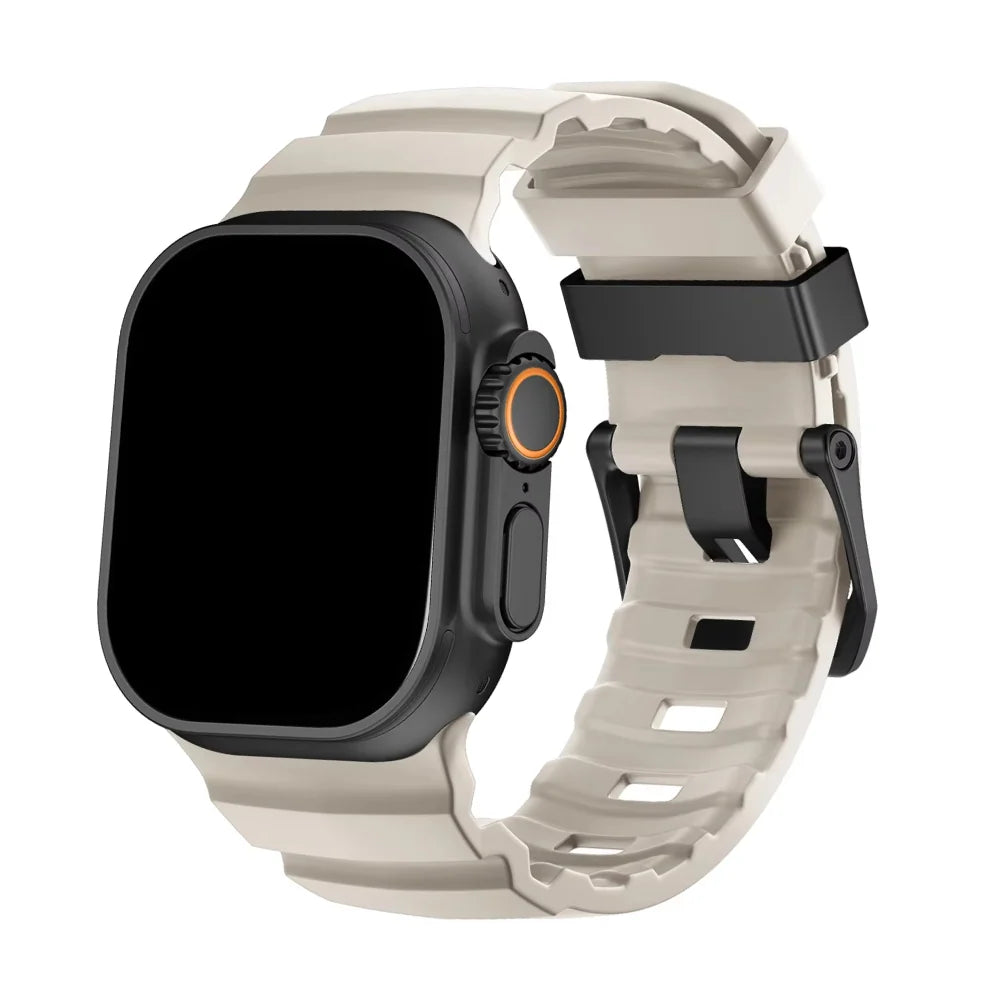 Cinturino Sportivo in Silicone per Apple Watch con Fibbia in Titanio