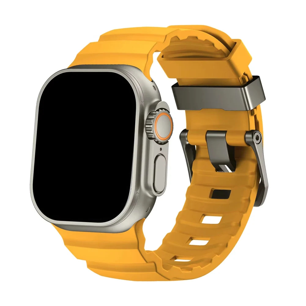Cinturino Sportivo in Silicone per Apple Watch con Fibbia in Titanio