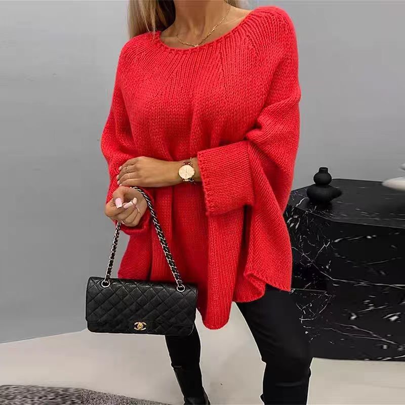Donna - Poncho in maglia - Maniche morbide