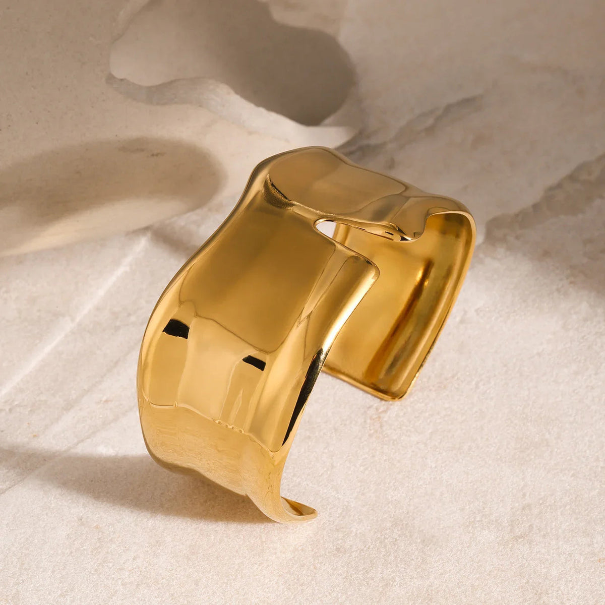 Bracciale Rigido Donna Placcato Oro Minimal in Acciaio