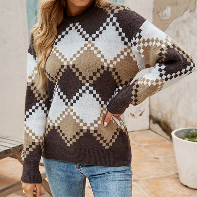 Donna - Maglia a quadri - Stile vintage