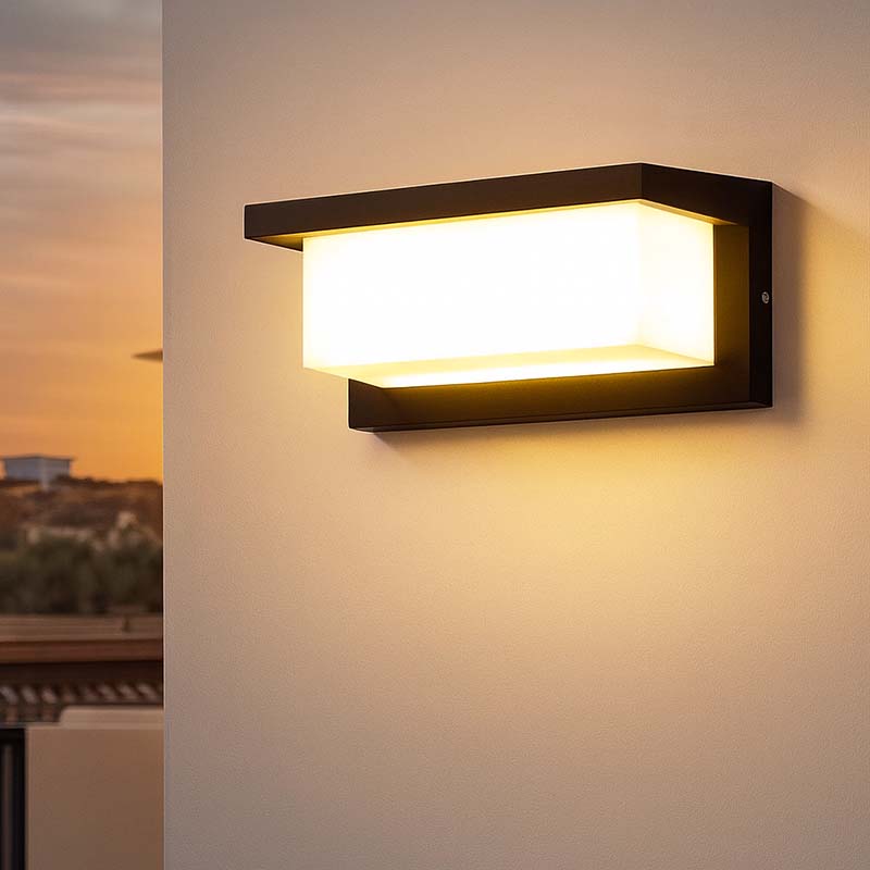 Applique da Esterno con Sensore di Movimento LED Nera Impermeabile