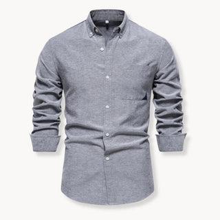Camicia Slim Fit da Uomo – Con Collo Button-Down e Taschino, Adatta per Lavoro e Uso Quotidiano