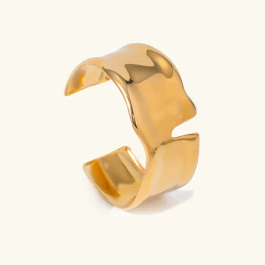 Bracciale Rigido Donna Placcato Oro Minimal in Acciaio