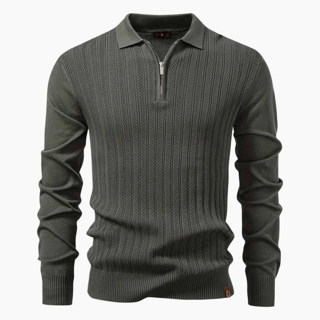 Polo Slim Fit da Uomo – Chiusura Lampo Corto, Adatta per Uso Casual e Quotidiano