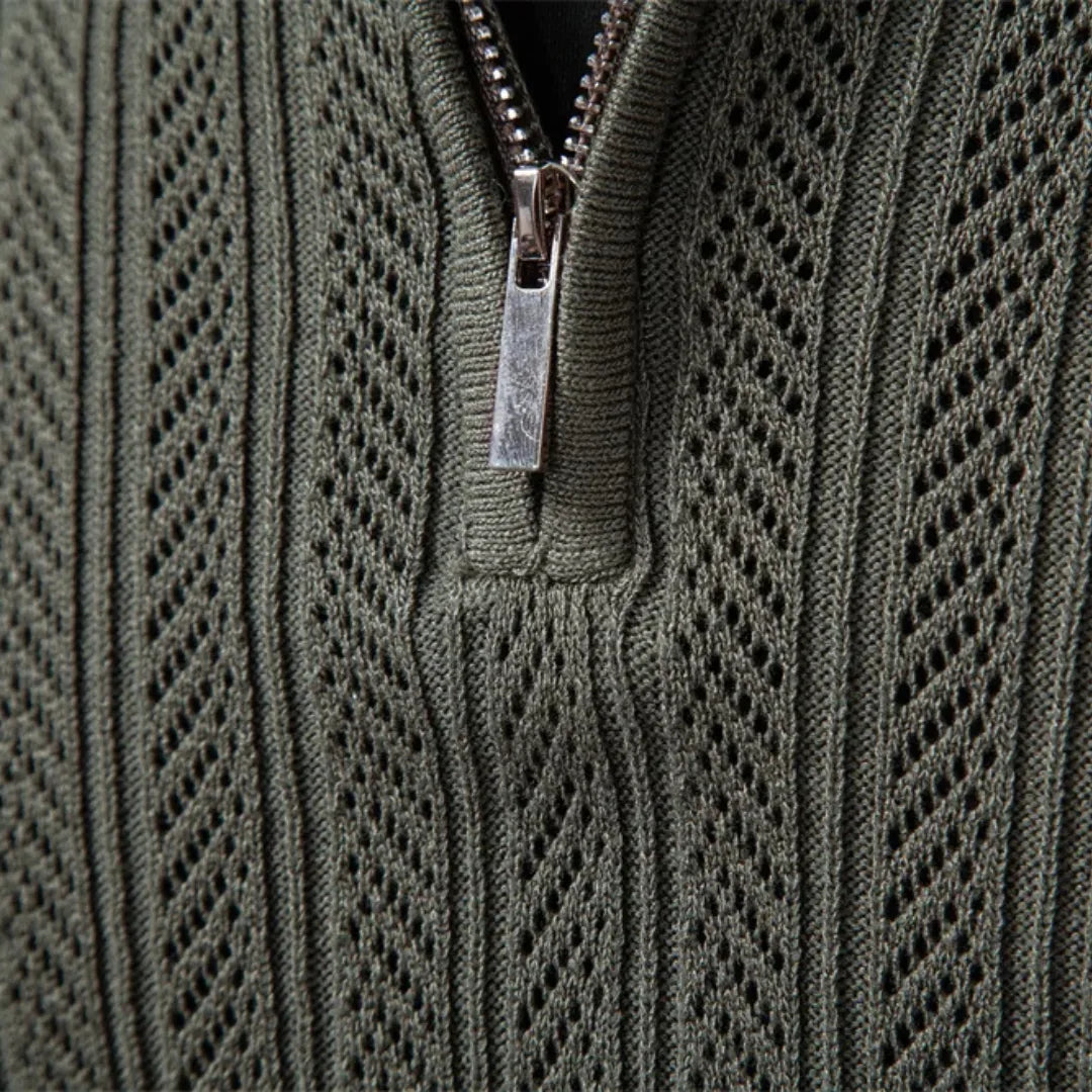 Polo Slim Fit da Uomo – Chiusura Lampo Corto, Adatta per Uso Casual e Quotidiano