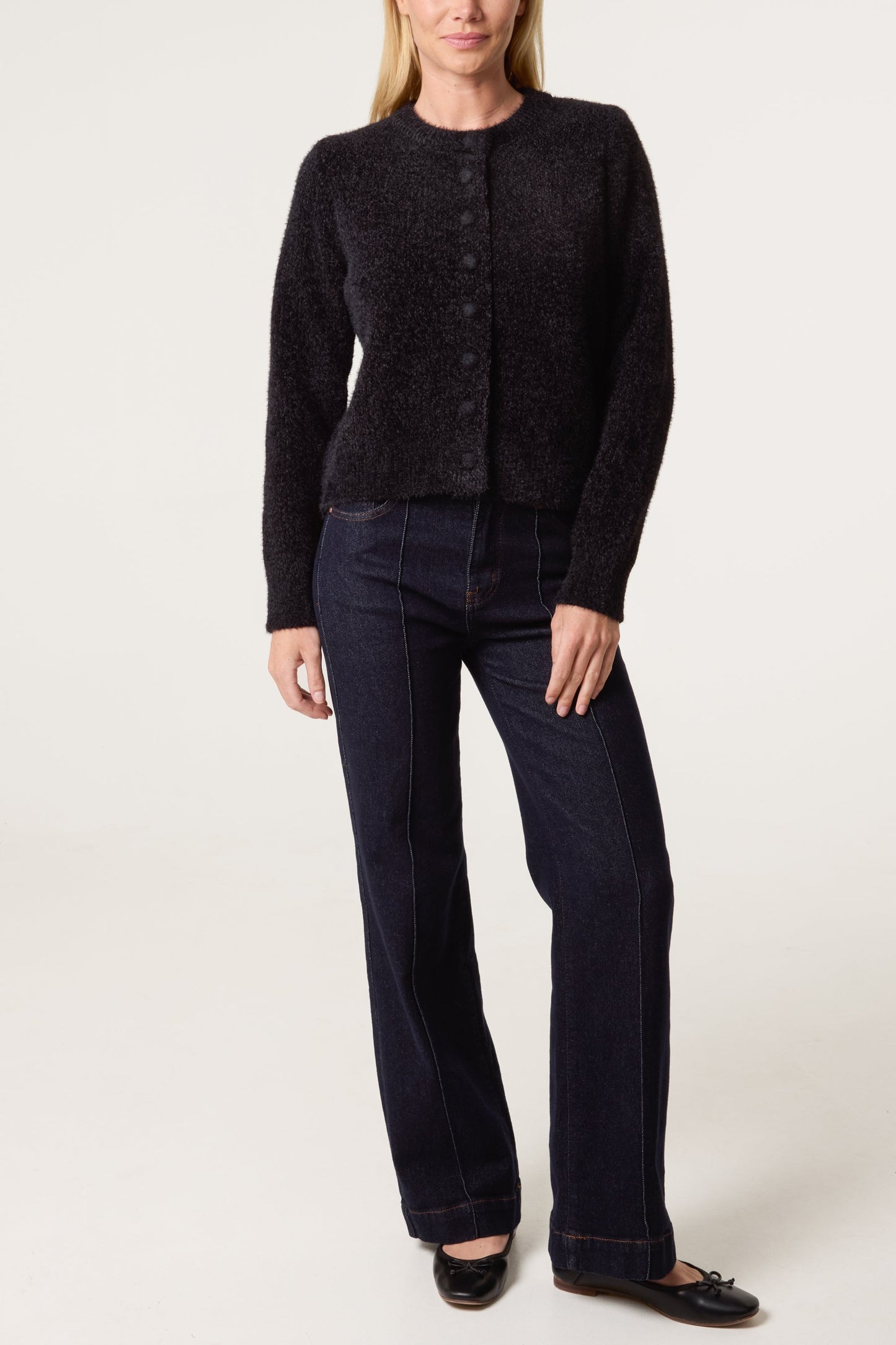 Cardigan Donna in Maglia Morbida Effetto Texture