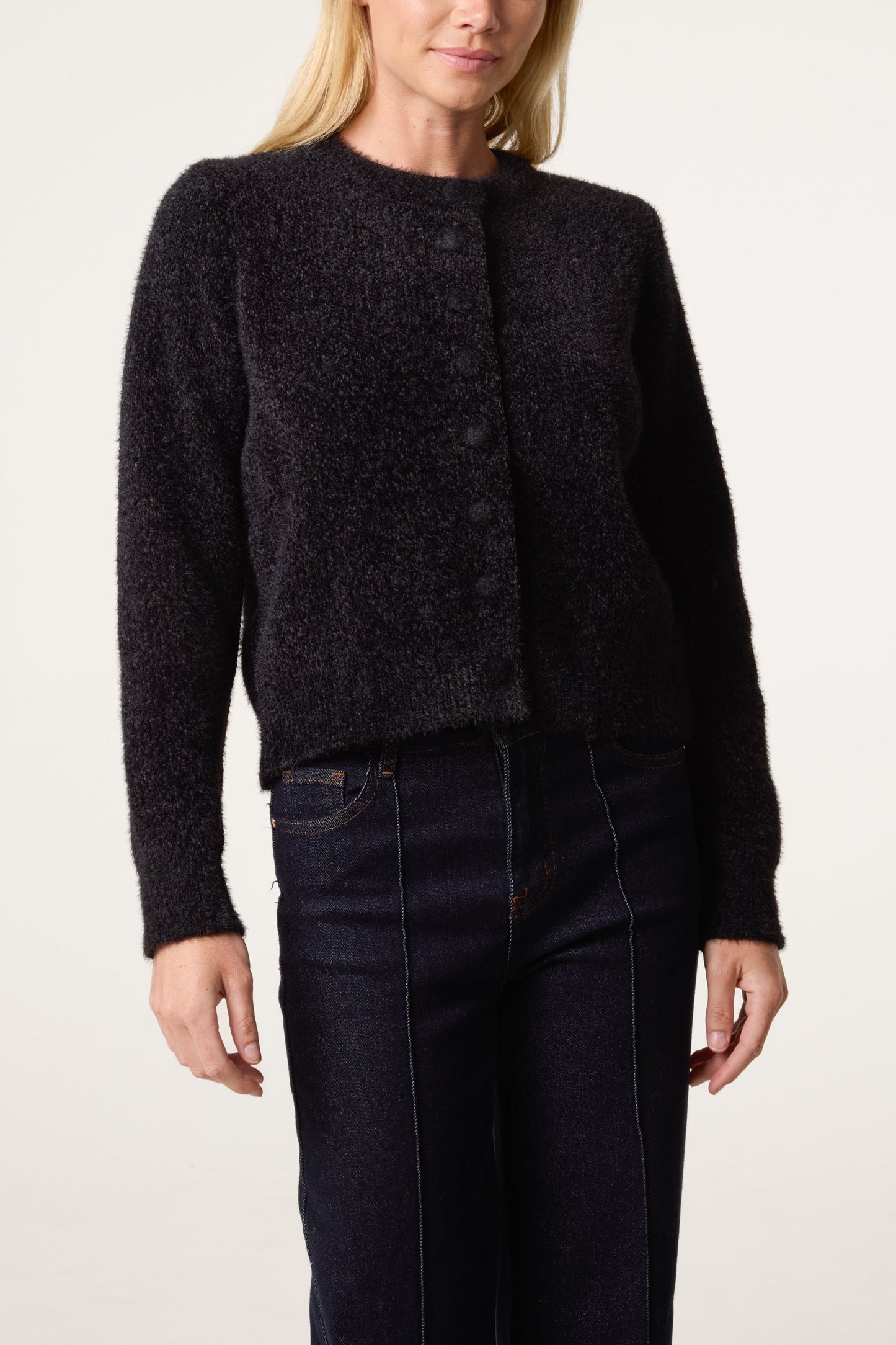 Cardigan Donna in Maglia Morbida Effetto Texture