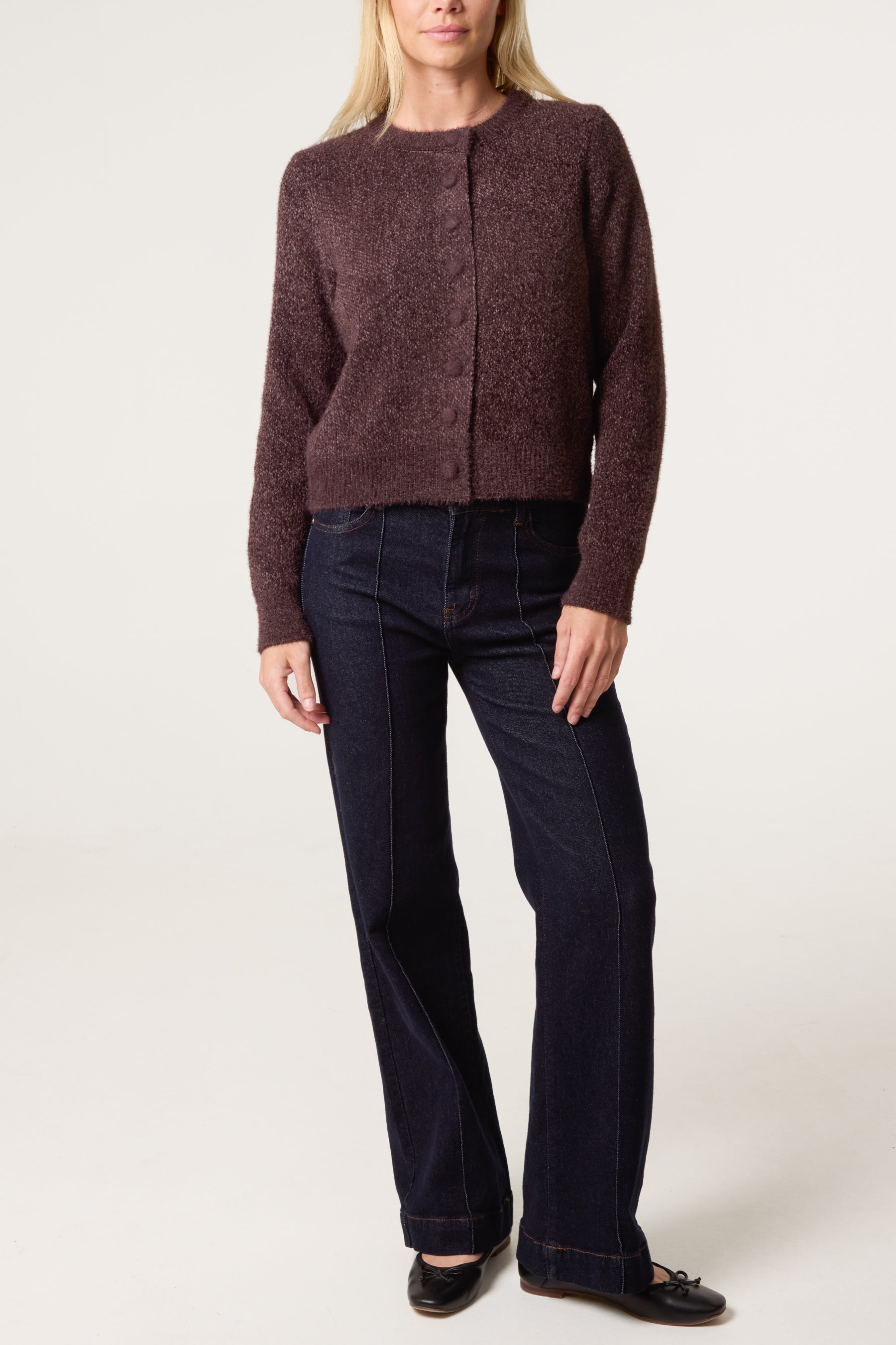 Cardigan Donna in Maglia Morbida Effetto Texture