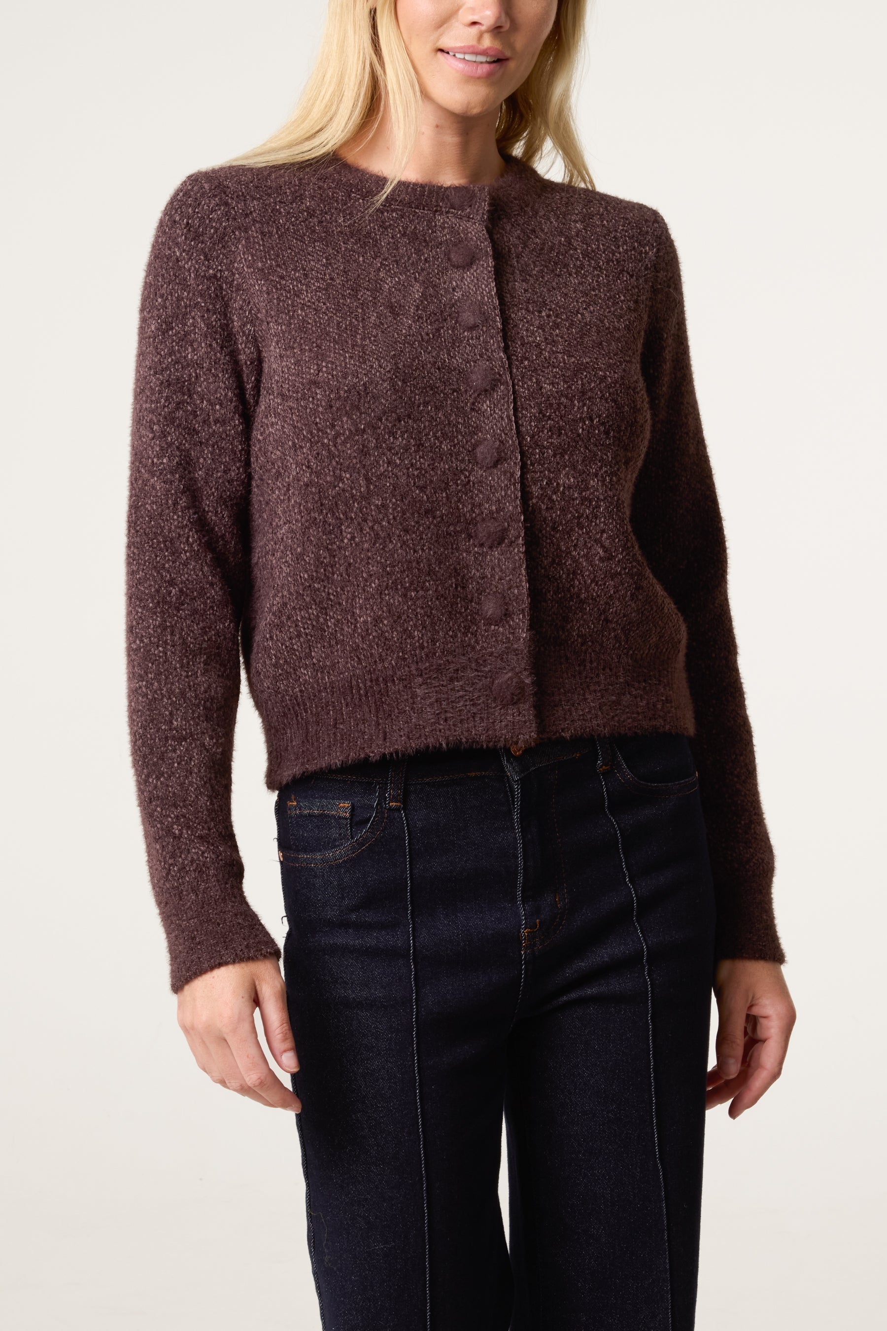 Cardigan Donna in Maglia Morbida Effetto Texture