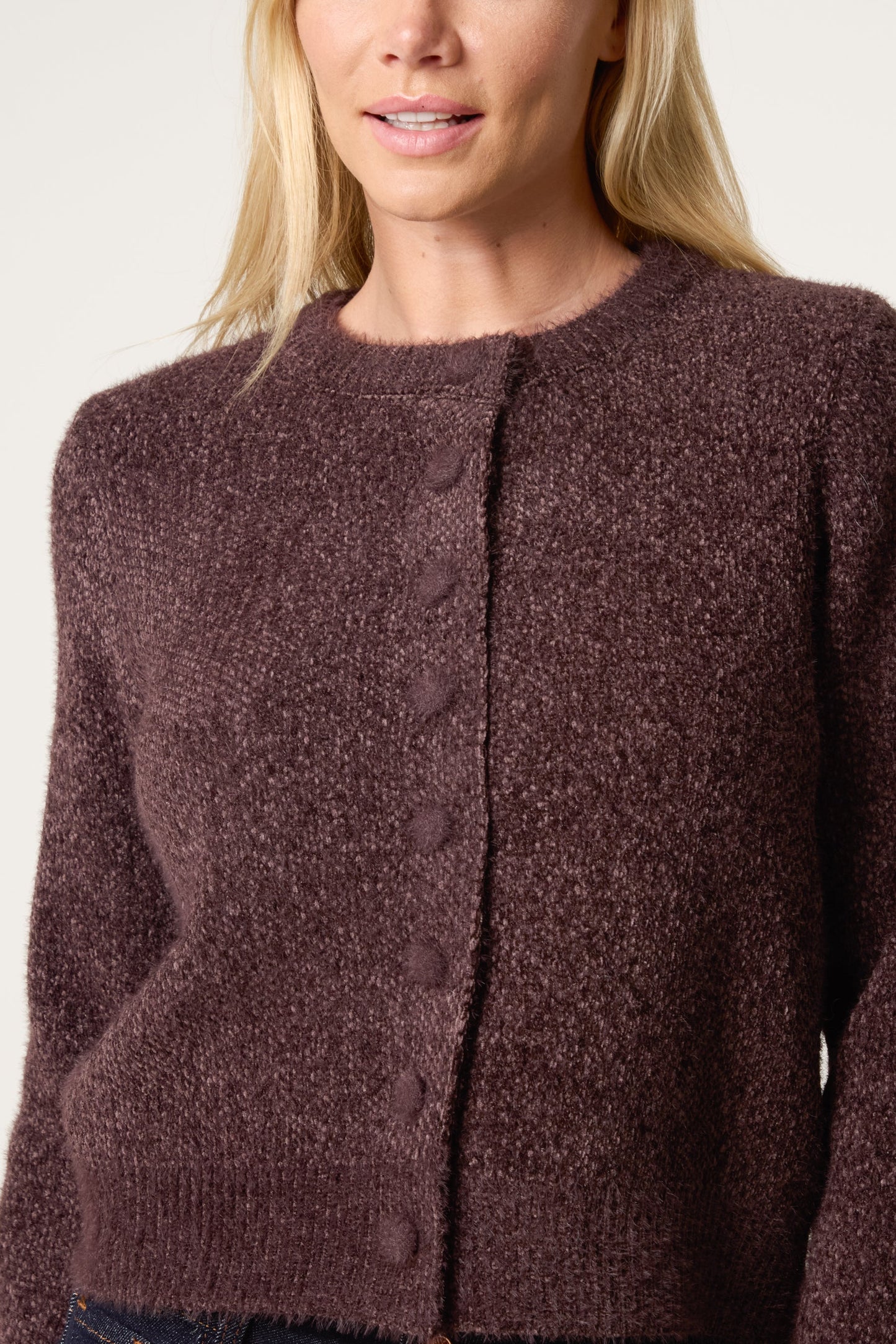 Cardigan Donna in Maglia Morbida Effetto Texture