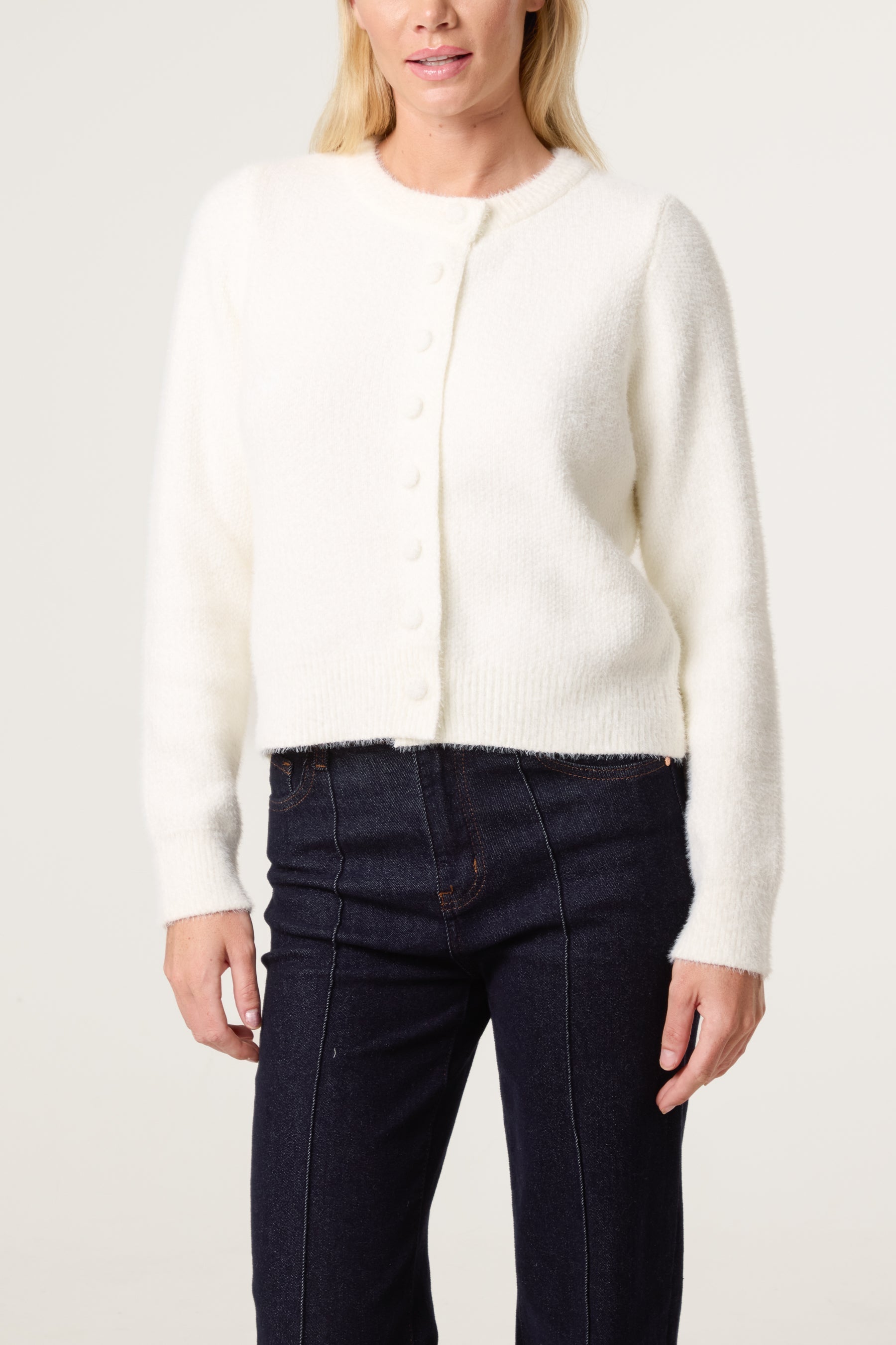 Cardigan Donna in Maglia Morbida Effetto Texture