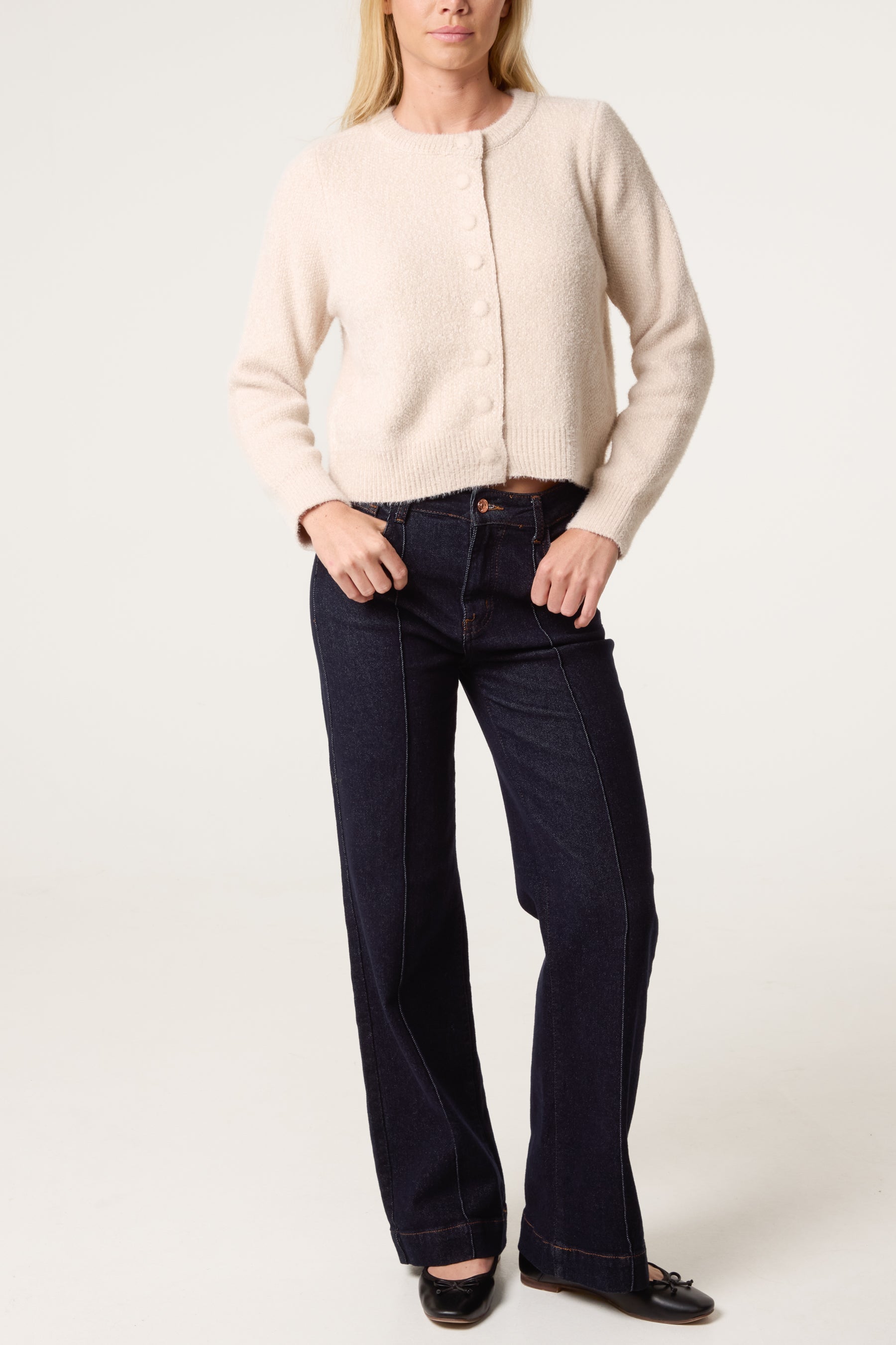 Cardigan Donna in Maglia Morbida Effetto Texture