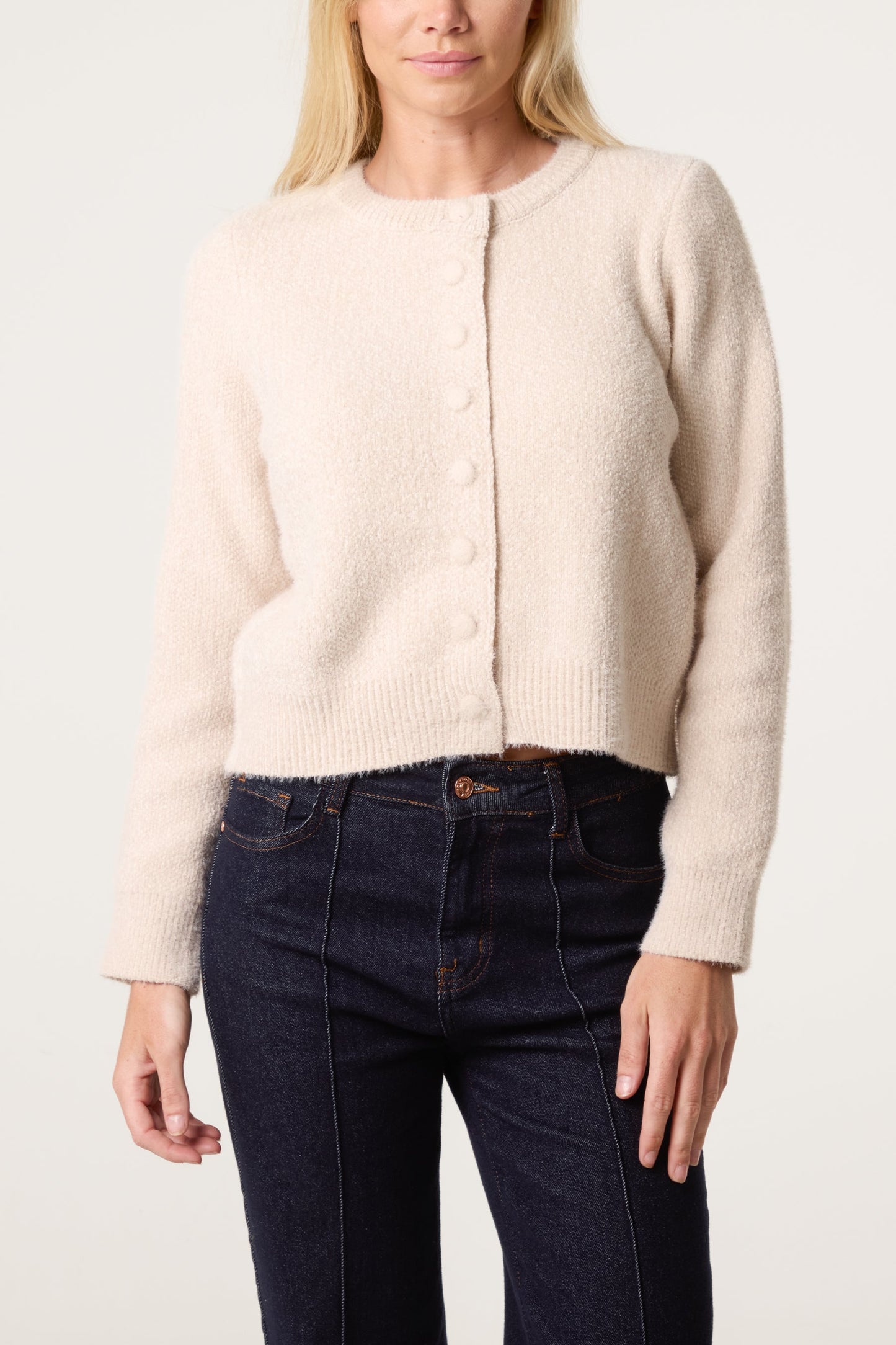 Cardigan Donna in Maglia Morbida Effetto Texture
