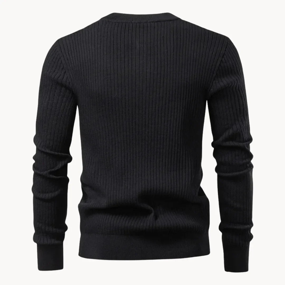 Maglione Slim Fit da Uomo – Con Collo Rotondo e Chiusura a Bottone, Adatto per Uso Casual e Quotidiano