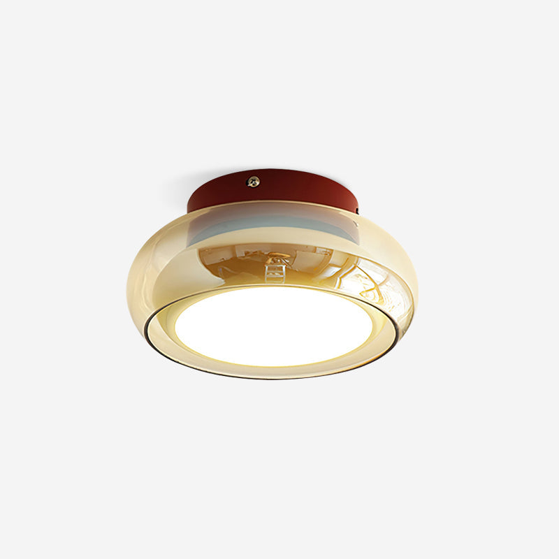Plafoniera da Soffitto in Vetro Stile Retrò con LED Integrato