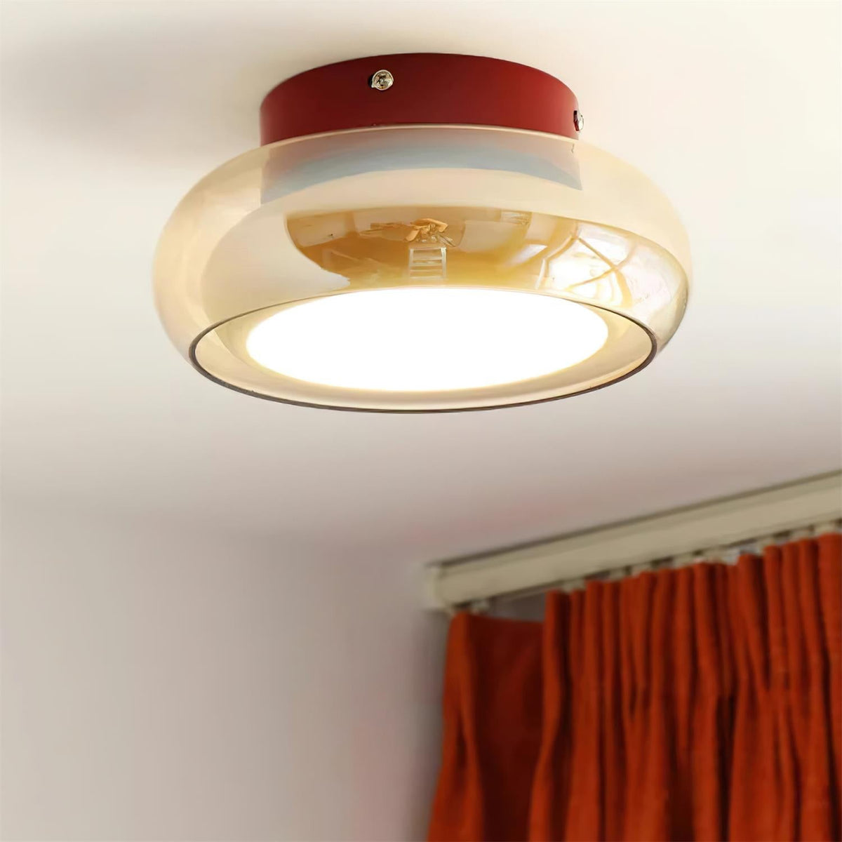 Plafoniera da Soffitto in Vetro Stile Retrò con LED Integrato