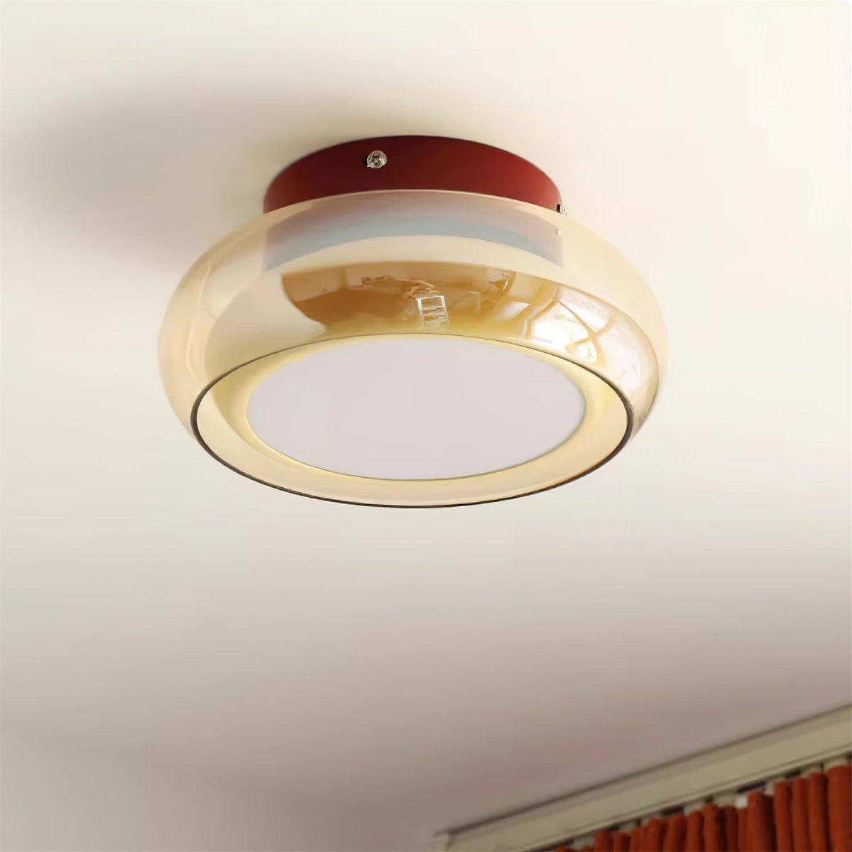 Plafoniera da Soffitto in Vetro Stile Retrò con LED Integrato