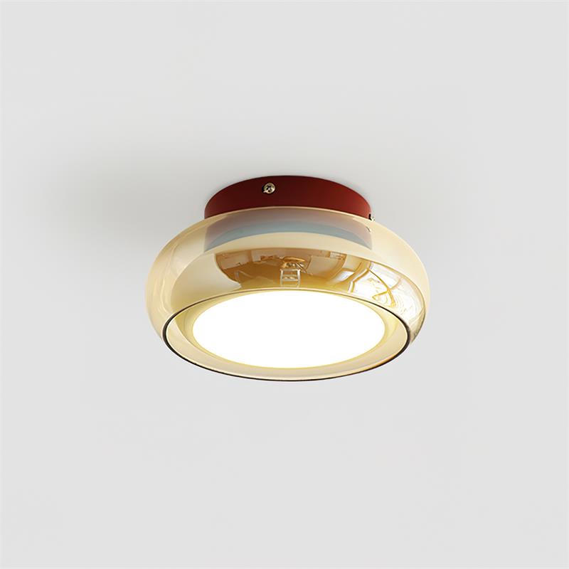 Plafoniera da Soffitto in Vetro Stile Retrò con LED Integrato