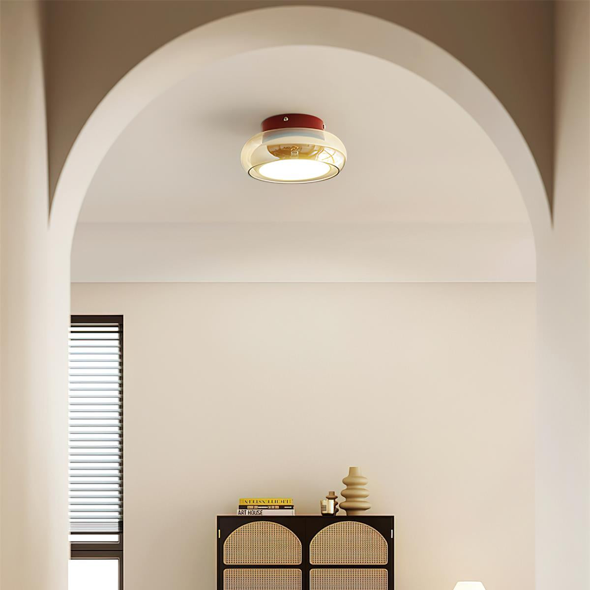 Plafoniera da Soffitto in Vetro Stile Retrò con LED Integrato