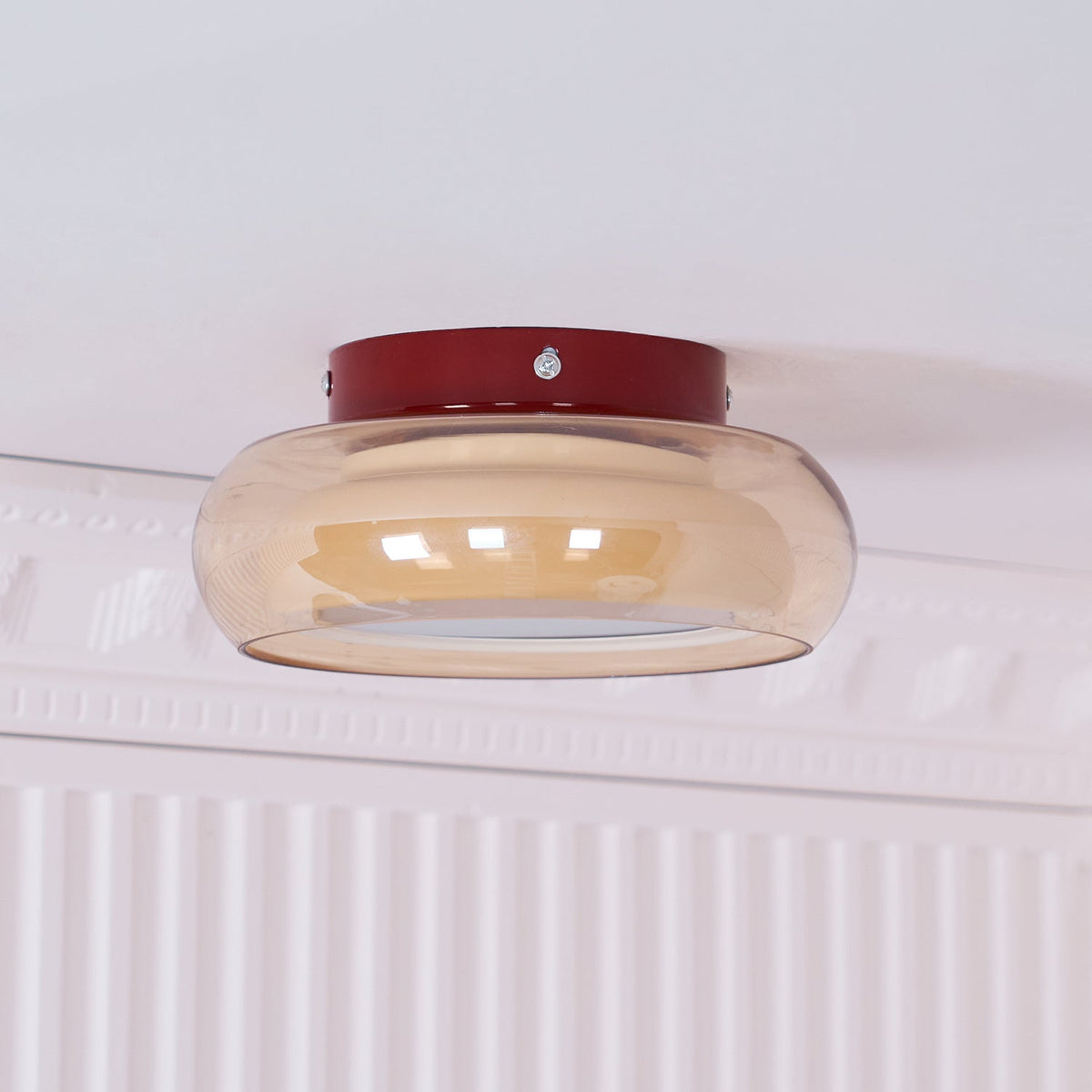Plafoniera da Soffitto in Vetro Stile Retrò con LED Integrato