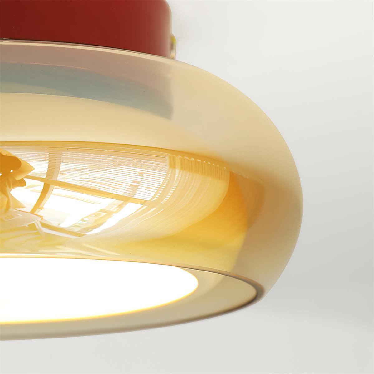 Plafoniera da Soffitto in Vetro Stile Retrò con LED Integrato